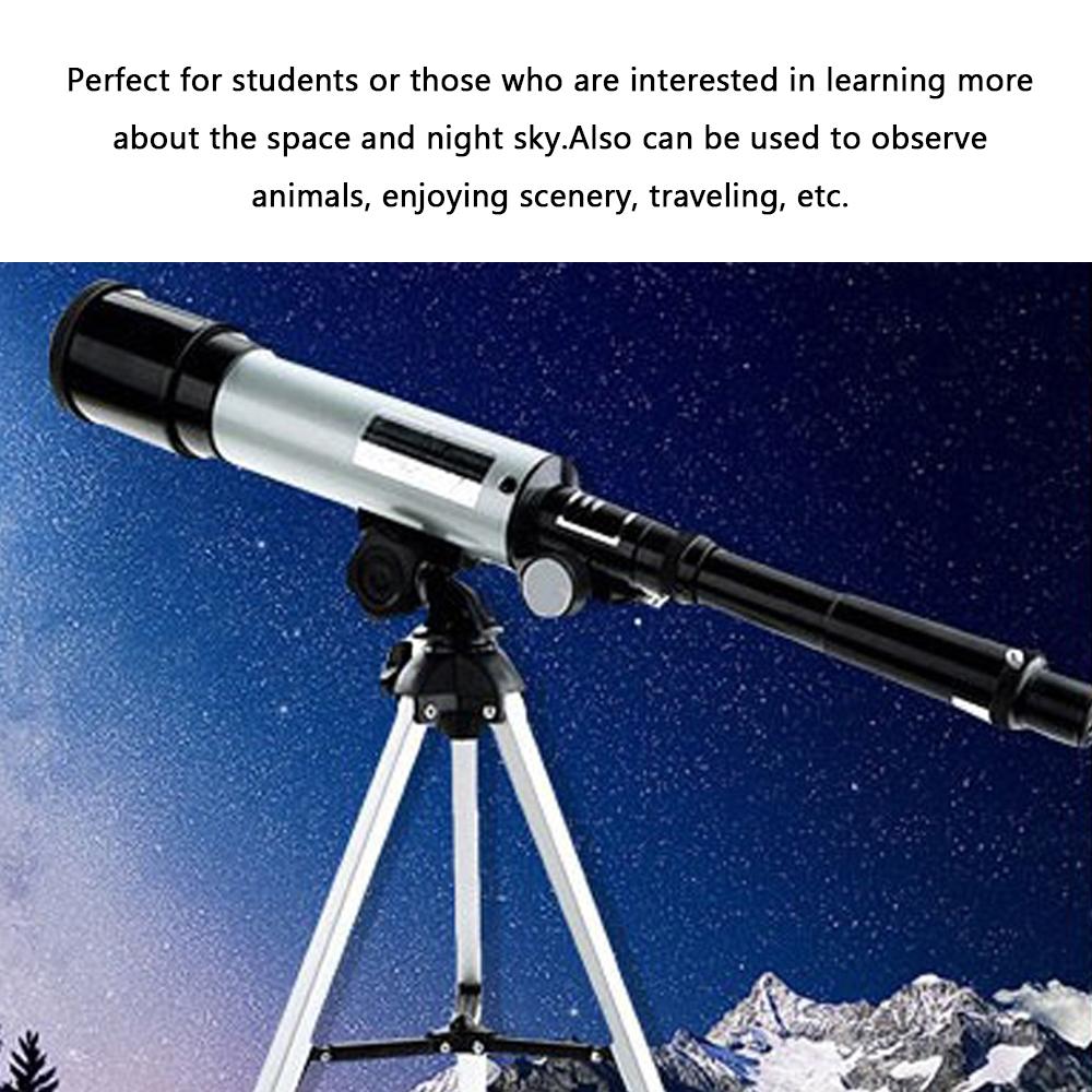 High Definition Refractive Astronomical Telescope Tripod 50mm Aperture 360mm Focal Length 90X Max Magnification