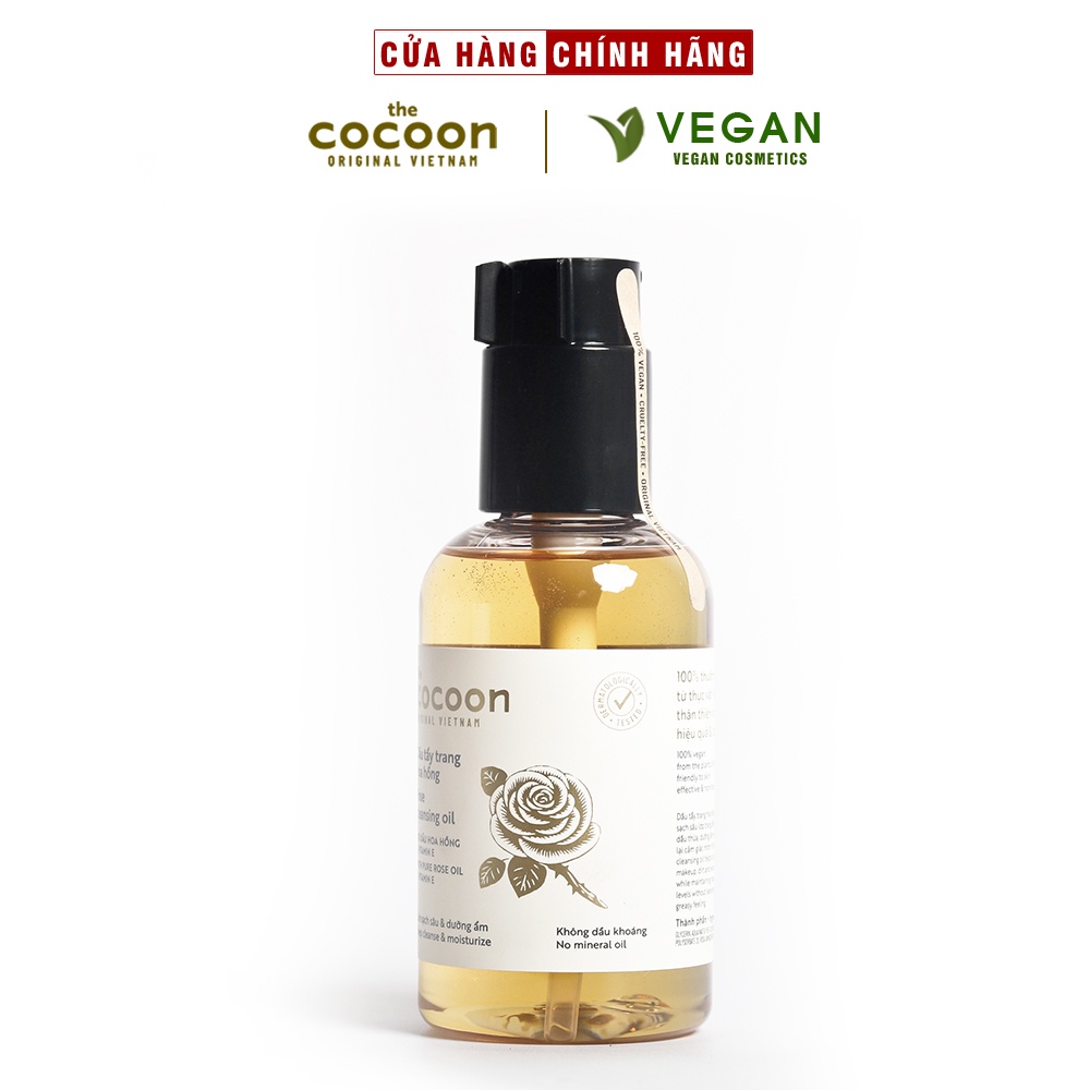 Dầu tẩy trang hoa hồng Cocoon 140ml làm sạch sâu và dưỡng ẩm thuần chay