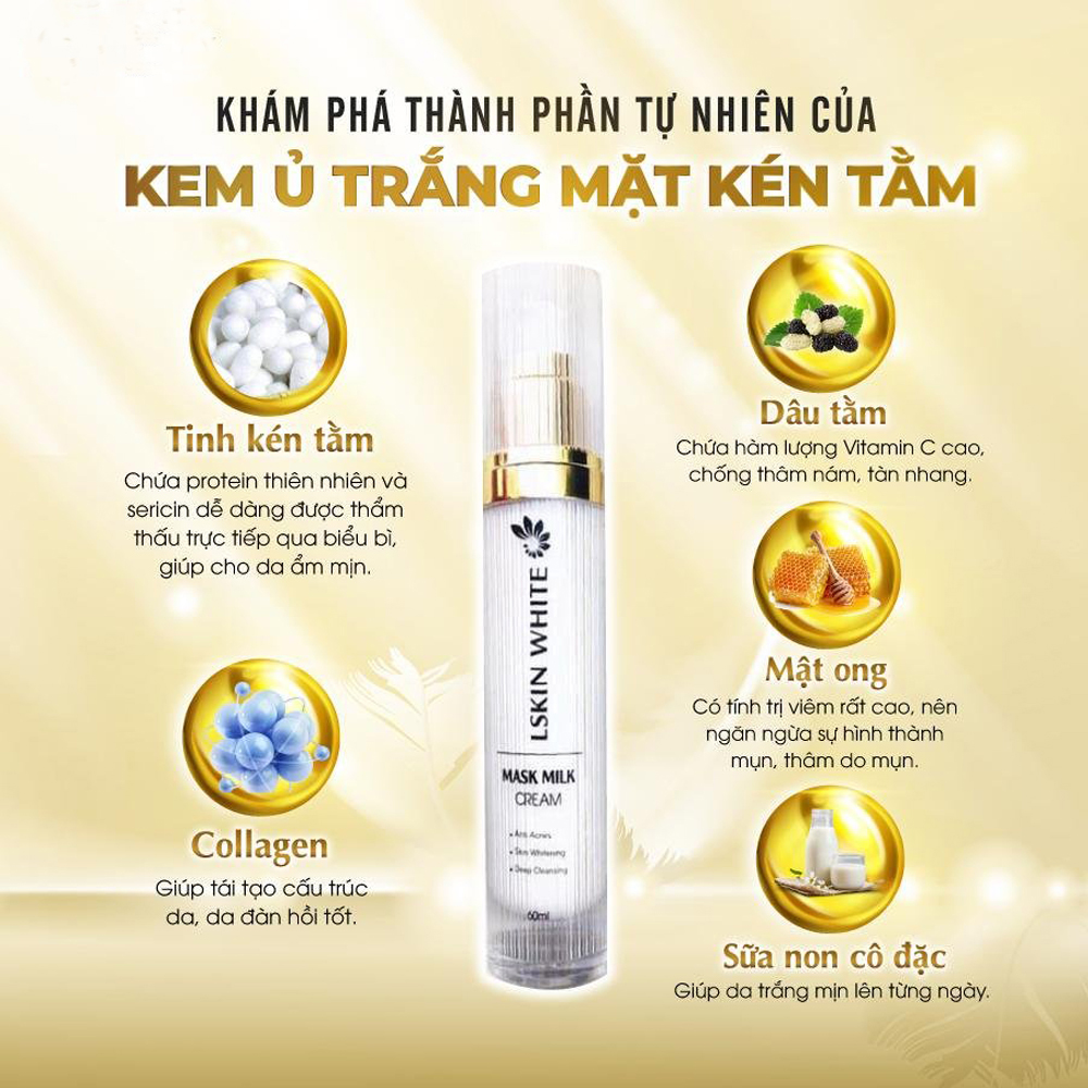 Bộ Chăm Sóc Da Mặt Cao Cấp Kem Ủ Trắng Mask Milk Cream + Kem Cấy Trắng Baby Face Milk Thương Hiệu Lskin - Cấp Nước, Giữ Ẩm, Chống Lão Hóa Và Căng Bóng Làn Da, Tái Tạo Da Từ Sâu Bên Trong