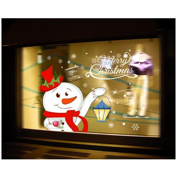 Decal trang trí tường Noel - Người Tuyết cầm đèn đáng yêu