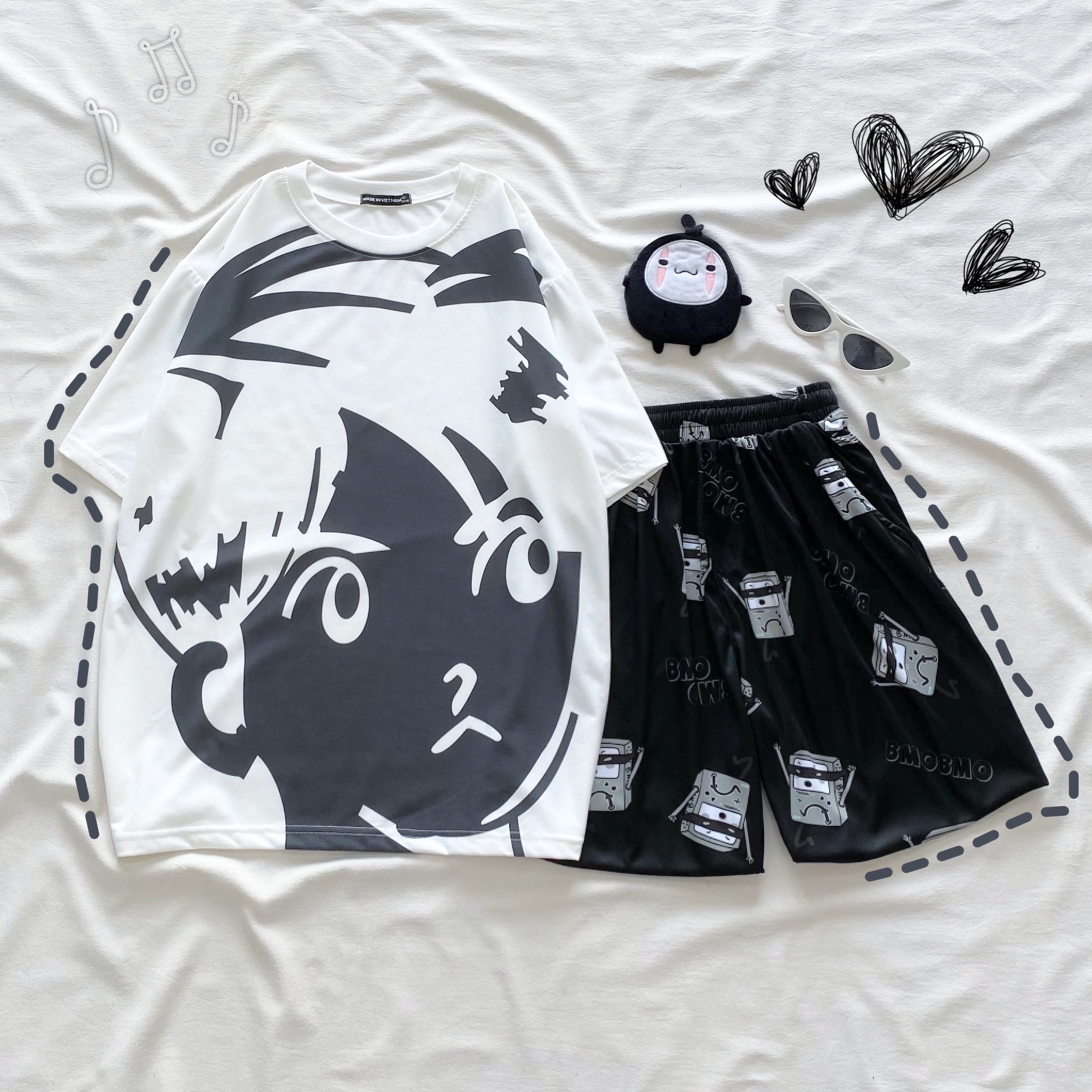 Quần Đùi Hoạt Hình Short Cartoon V2 Oversize Ulzzang Unisex Dáng Rộng - MM