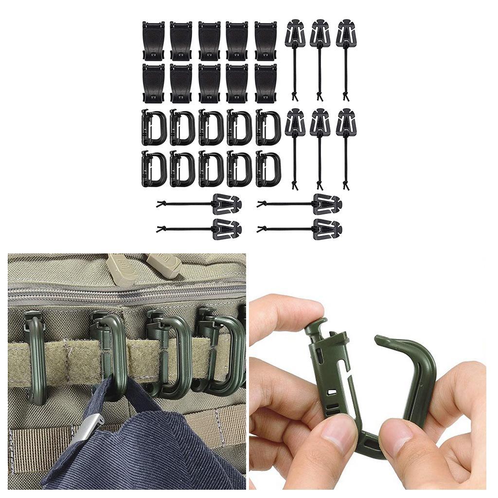30x Carabiner Clips Hiking Keychain D- Buckle Clasp Hook Keyring Camping