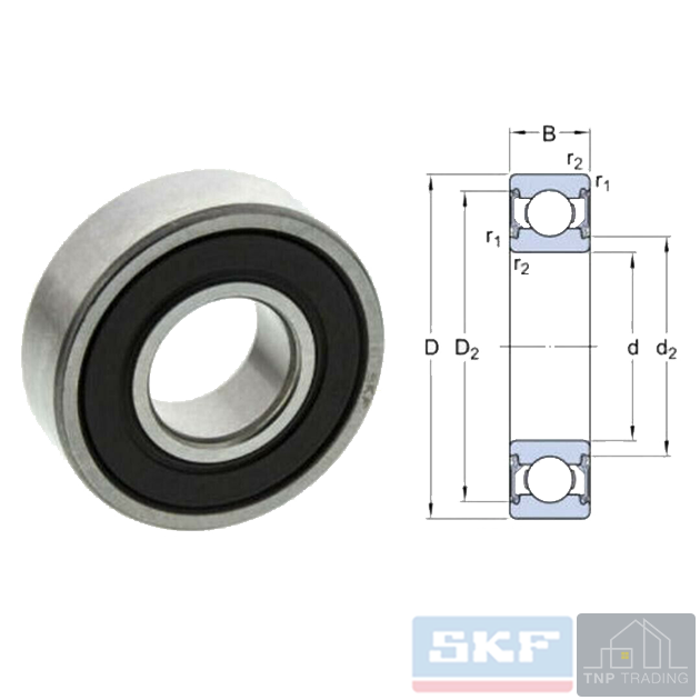 Vòng bi bạc đạn SKF 6201-2RSH