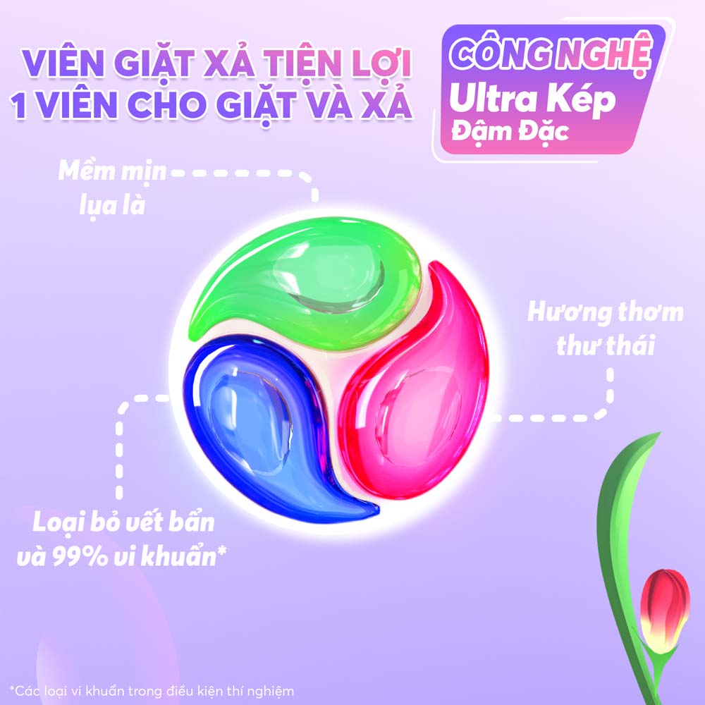 Combo 3 viên giặt xả MaxKleen hương ngày thư thái (34 viên/túi)