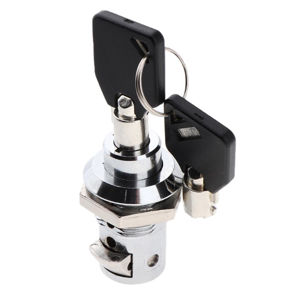 Zinc Alloy Gloss Silver Tubular Cam Lock With Chrome Finish and Offset Cam With 2 Keys