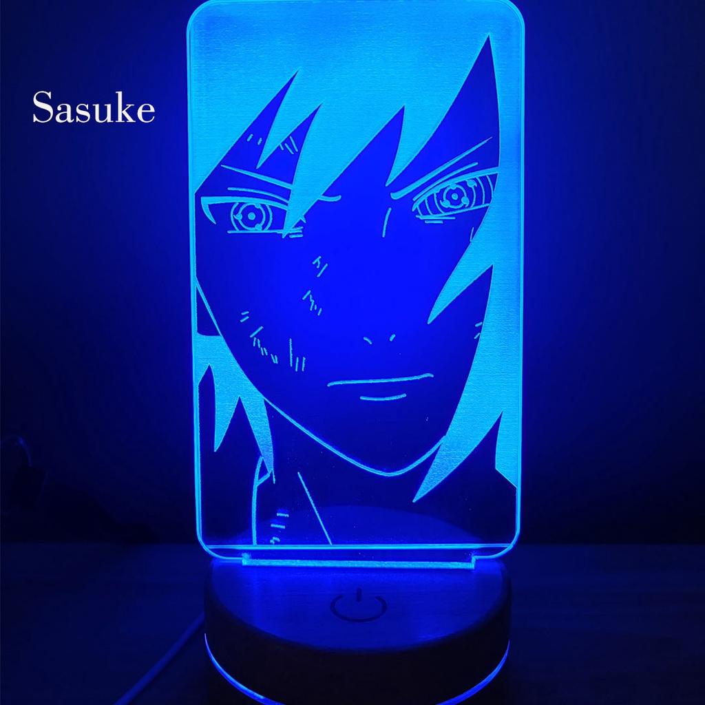 Đèn Ngủ Led 3D SASUKE nhân vật Anime phát sáng 16 màu cảm ứng có điều khiển từ xa