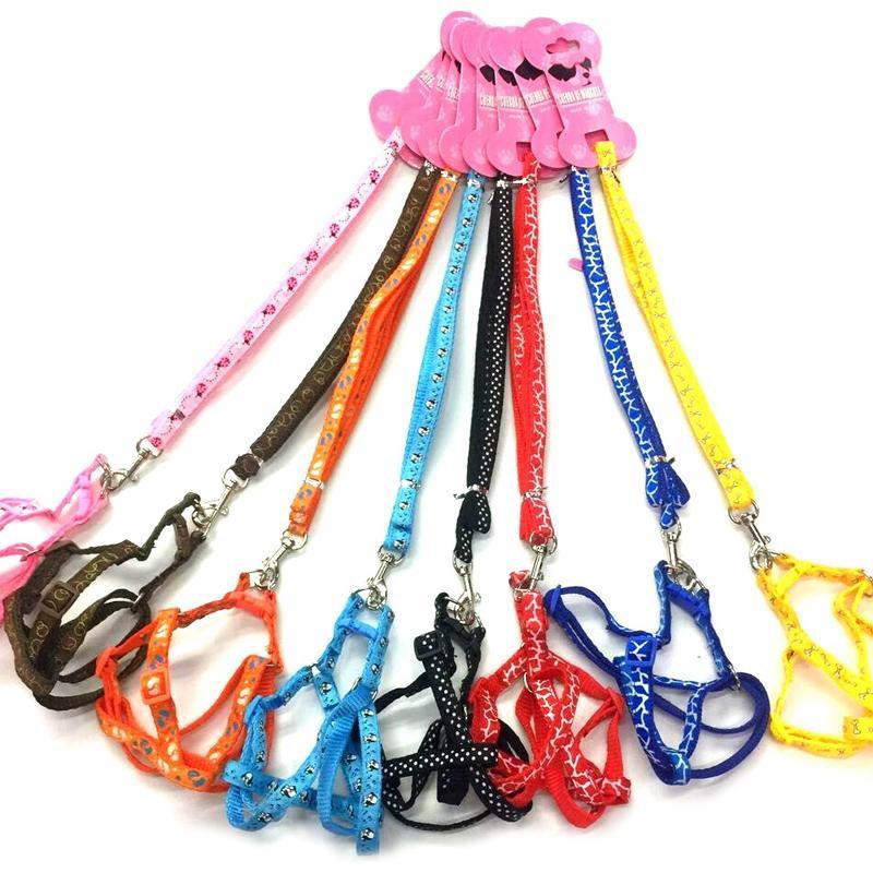 Dây dắt và đai yếm ngựa cho chó mèo Ngáo Và Gâu Đần độ rộng dây cỡ 1.5cm nhiều màu sắc