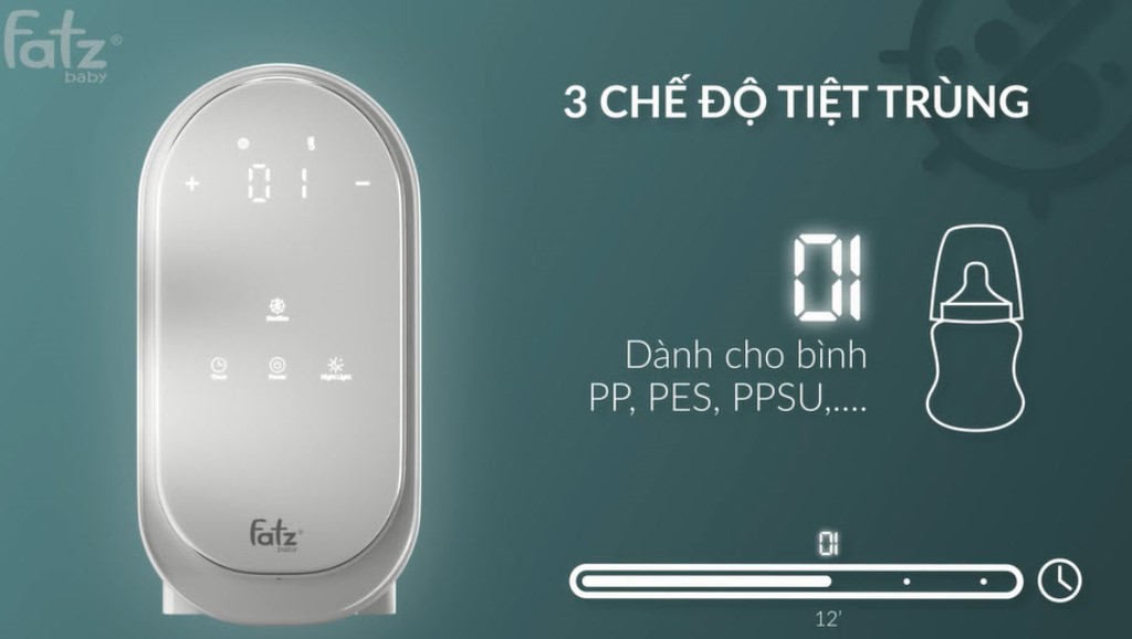 Máy hâm sữa điện tử 2 bình cổ rộng Duo 6 tiệt trùng, hâm thức ăn, hâm nóng nhanh, rã đông hẹn giờ có đèn Led