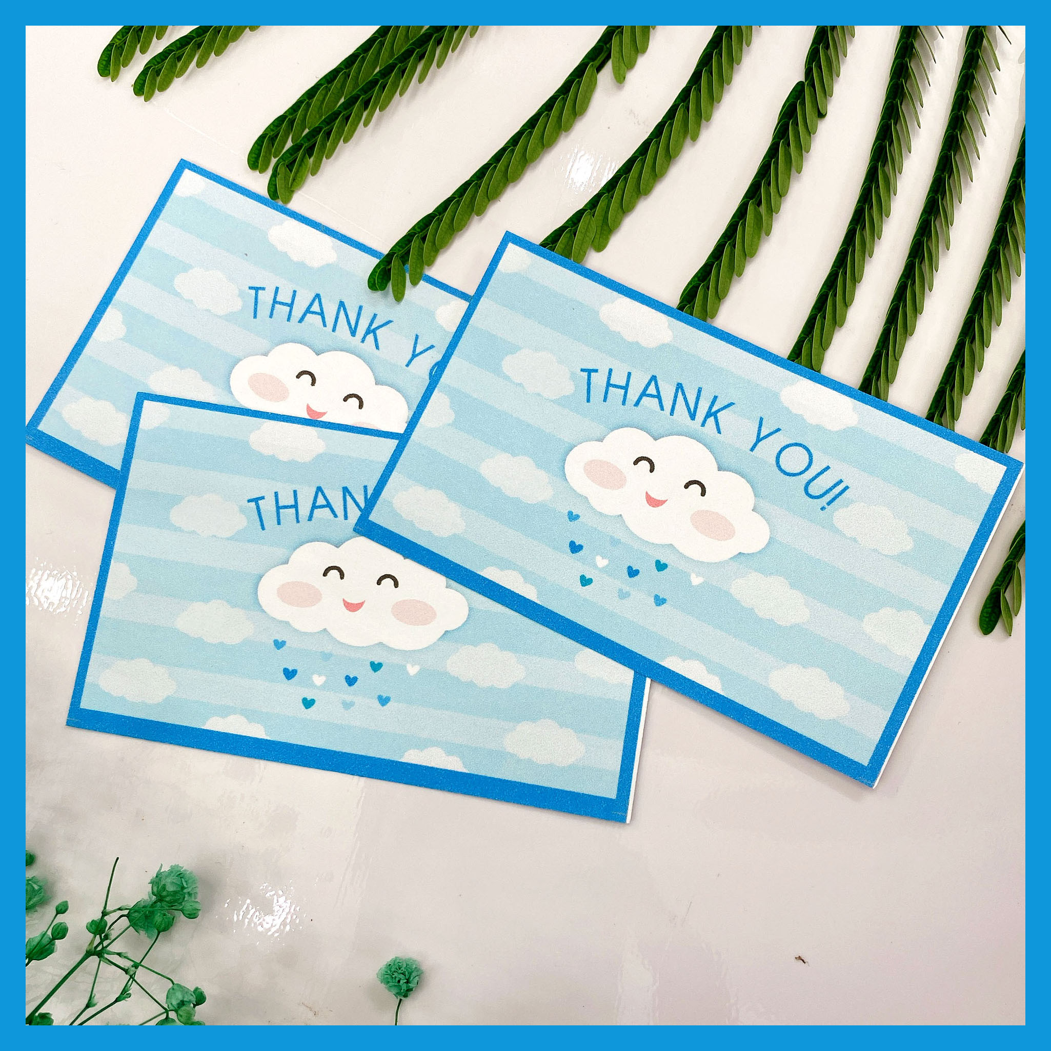 Set 100 cái thẻ cảm ơn kraft không cán màng một mặt trơn để viết lời chúc mừng với nhiều mẫu dễ thương