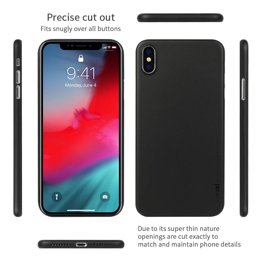 Ốp lưng Memumi siêu mỏng chống bám vân 0.3 mm cho iPhone X, Xs có gờ bảo vệ camera - Hàng nhập khẩu