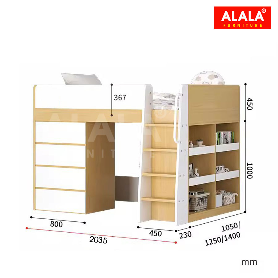 Giường tầng thấp ALALA164 đa năng/ Miễn phí vận chuyển và lắp đặt/ Đổi trả 30 ngày/ Sản phẩm được bảo hành 5 năm từ thương hiệu ALALA/ Chịu lực 700kg