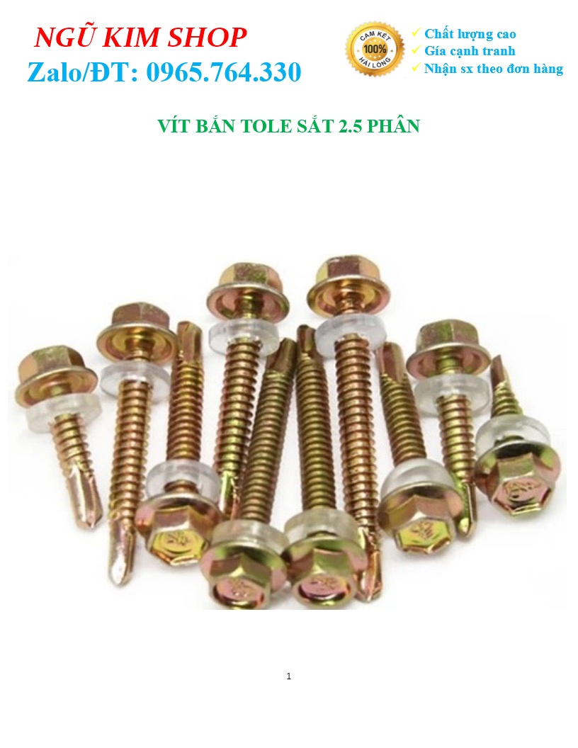 VÍT BẮN TOLE SẮT 2.5 PHÂN