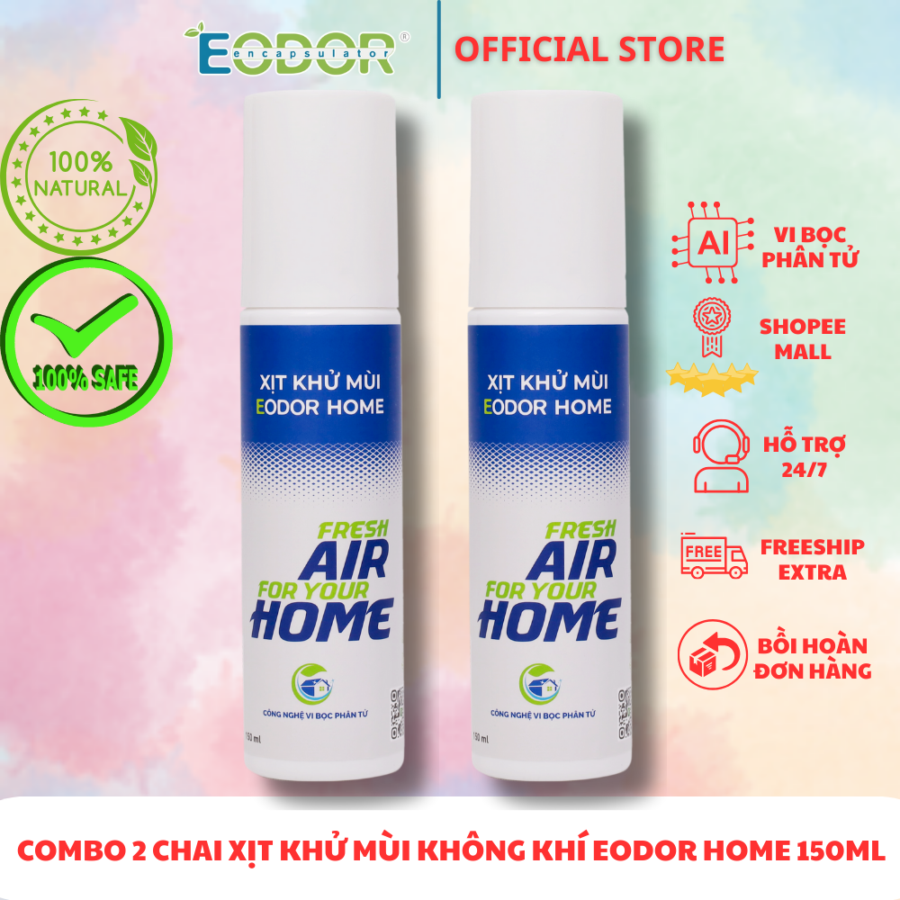 Xịt Khử Mùi Phòng Cao Cấp EODOR HOME 150ml. Khử Mùi Không Gian Làm Việc, Văn Phòng