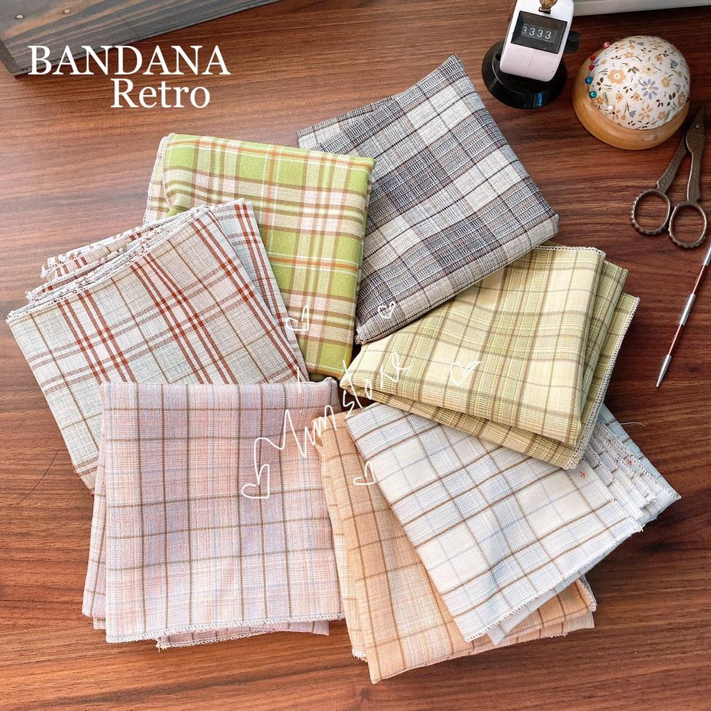 {Ảnh thật} KHĂN BANDANA CARO MÀU RETRO ĐA NĂNG, CỘT TÓC ĐEO CỔ ĐEO TAY ULLZANG