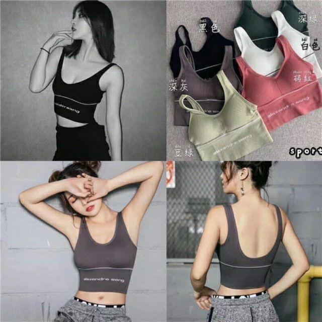 Áo bra gym yoga thể thao dáng croptop mềm mịn thoáng mát AXW