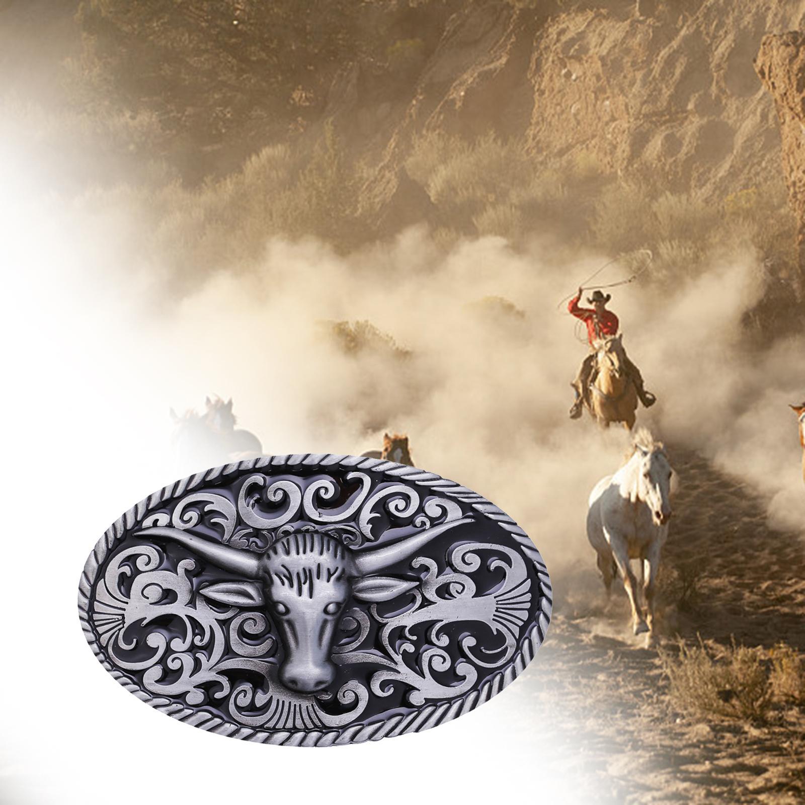 Retro Western Belt Buckle Cowboy Novelty Unique for Men Women Antique Fits Belt
