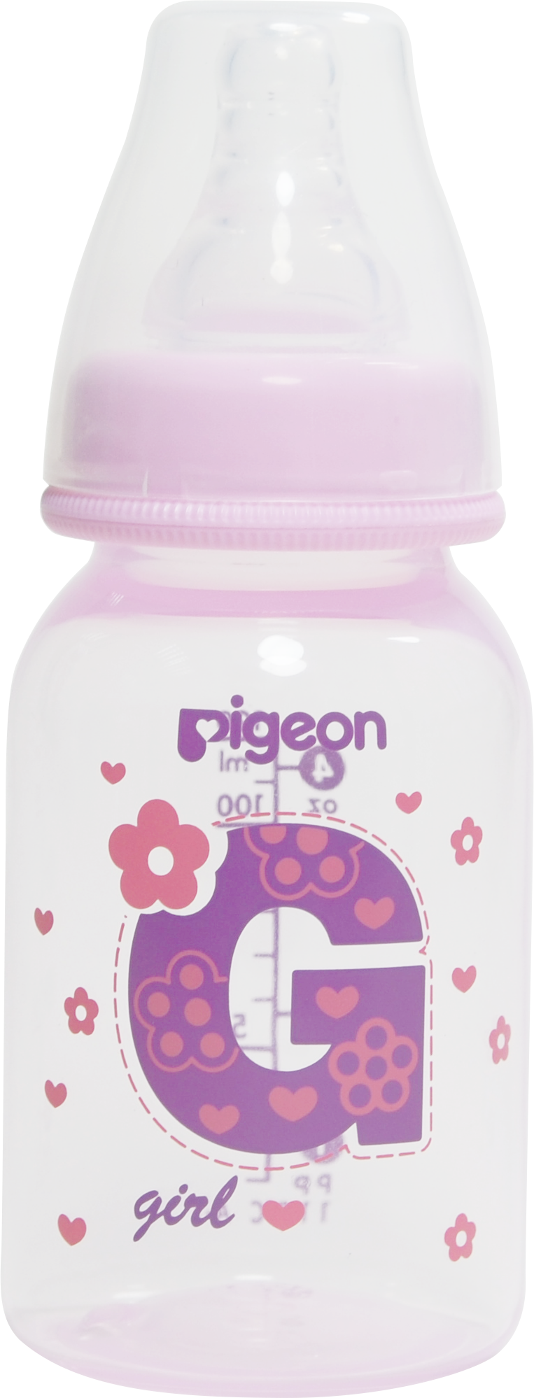 Bình sữa cổ hẹp PP cao cấp bé gái Pigeon 120ml/ 240ml
