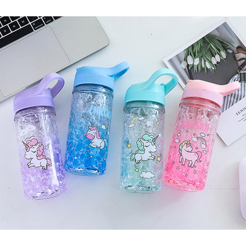 Di Động Nước Thời Trang Kỳ Lân Băng Cốc Thể Thao Mùa Hè Uống Nước Ép Cà Phê Có Ống Hút Rò Rỉ Chống Drinkware Bé Gái quà Tặng