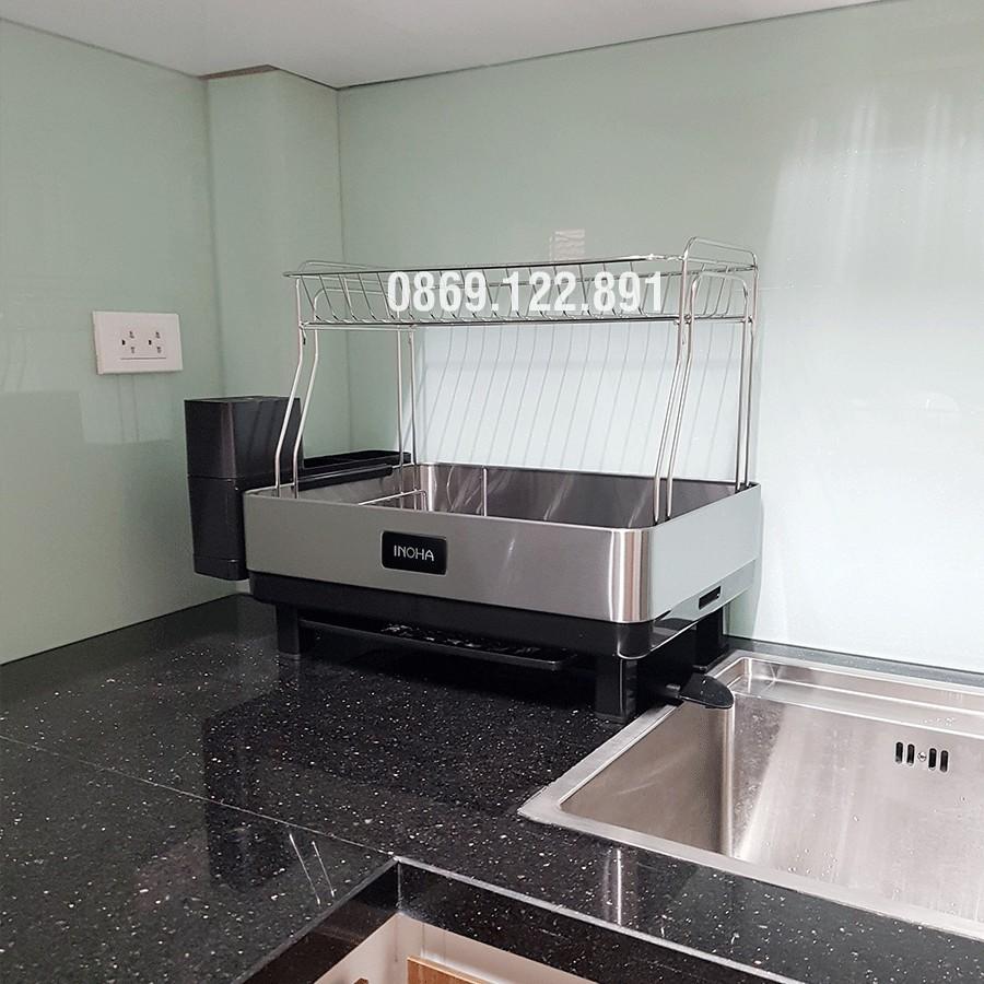 Kệ úp chén bát inox 304 2 tầng Sinoart - Inoha - kệ bát 2 tầng inox - Giá để bát inox. KB01