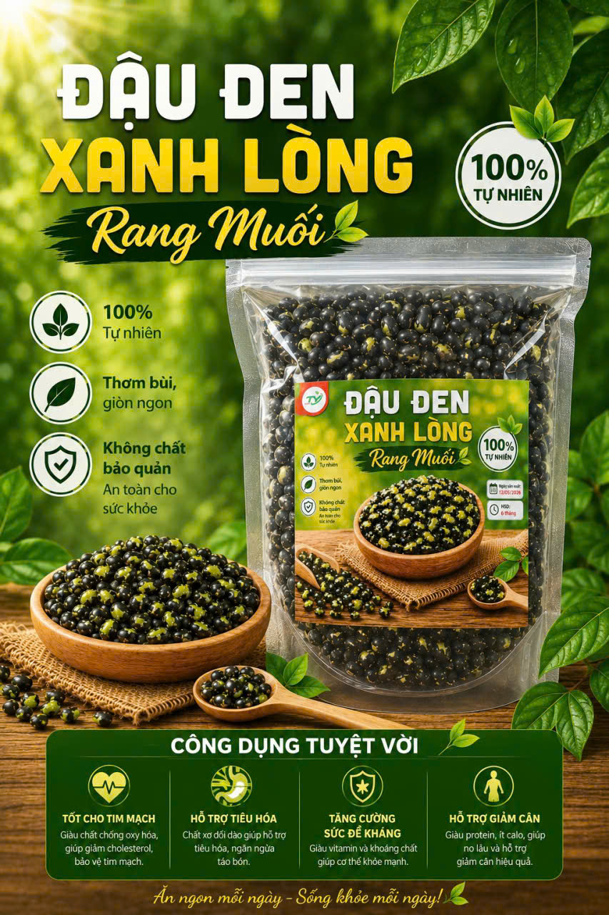 Hạt Đậu Đen Xanh Lòng Rang Muối Ăn Liền Tốt Cho Sức Khỏe, Hạt Đậu Đen Sấy Giòn Thơm