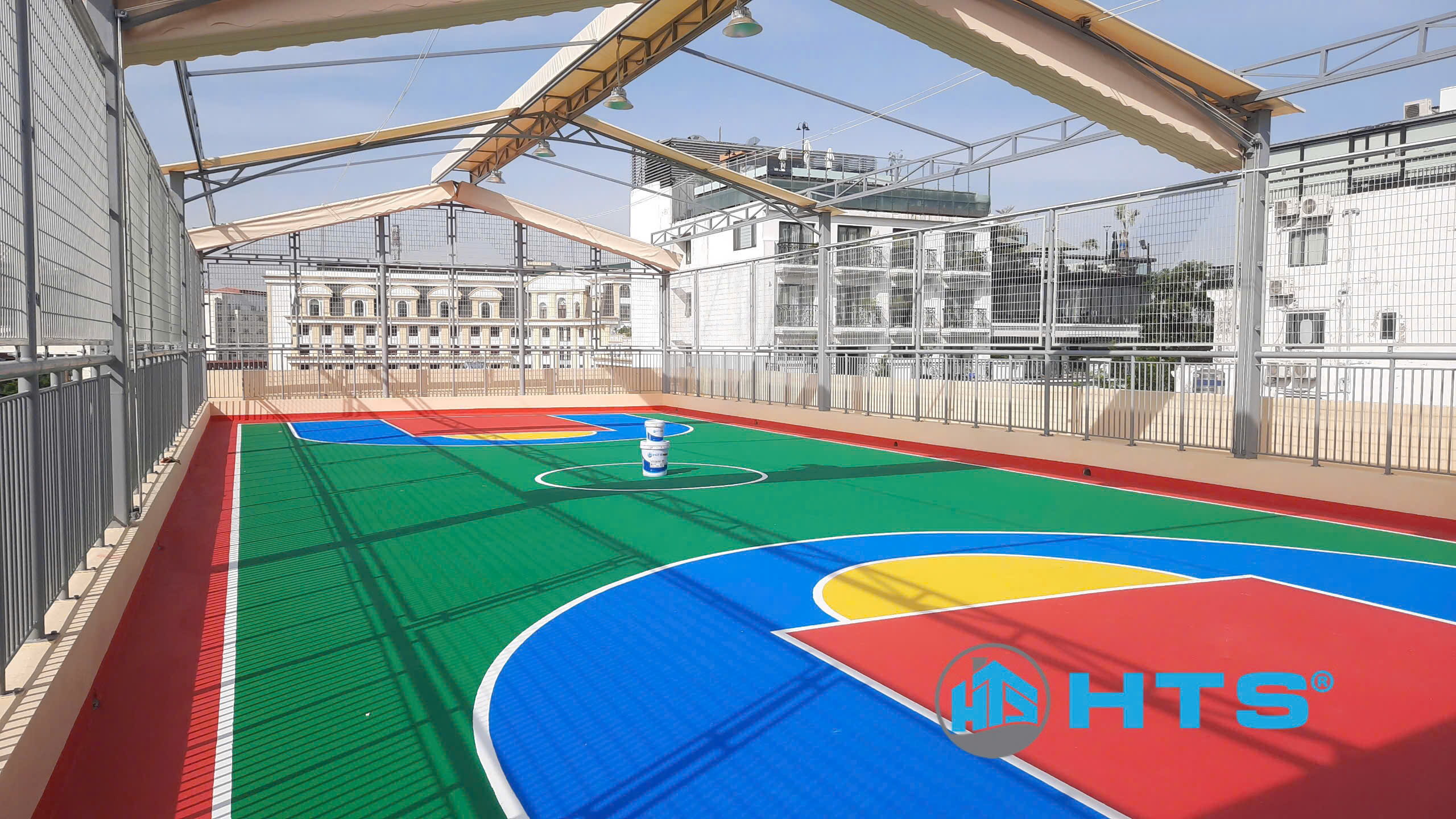 Sơn phủ Sân Thể Thao HTS SPORT cho sân Pickleball, Tennis, Cầu lông, Bóng rổ, Tennis, sân khác thùng nhỏ 5kg