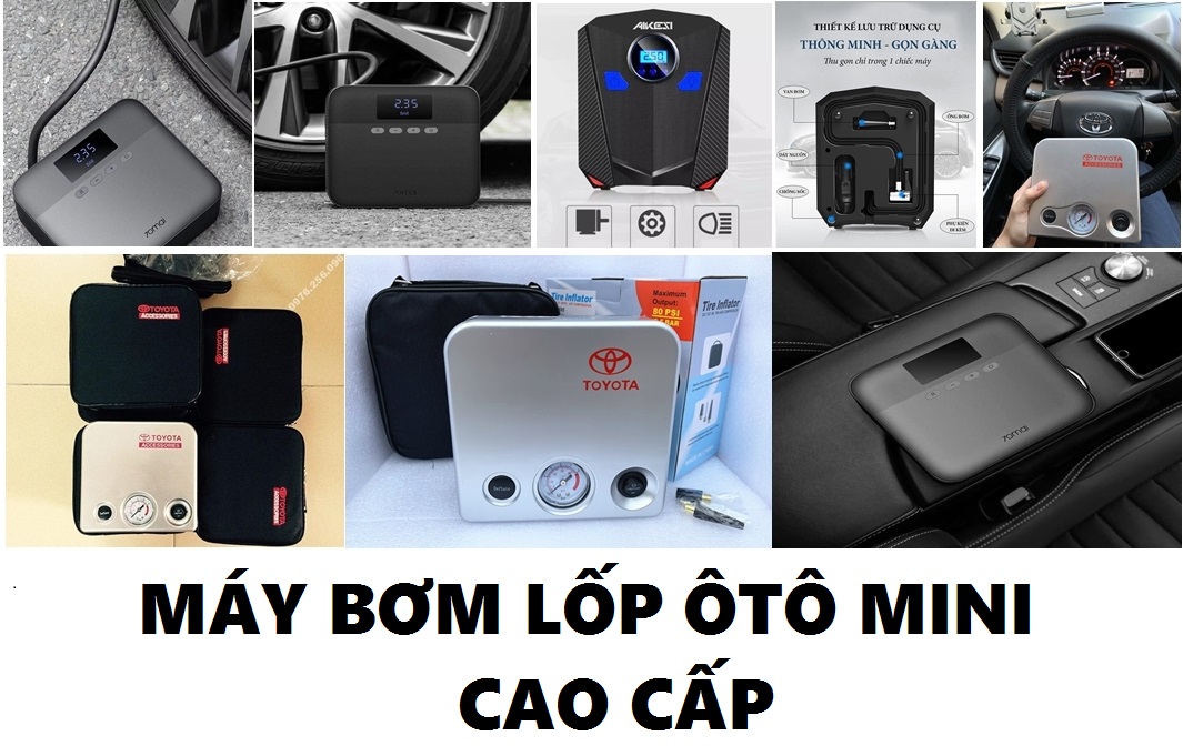 Máy Bơm Lốp Mini Cao Cấp Màu Bạc - Hàng Sản Xuất Ủy Quyền Cao Cấp Lõi Đồng Mạnh Mẽ Bền Bỉ