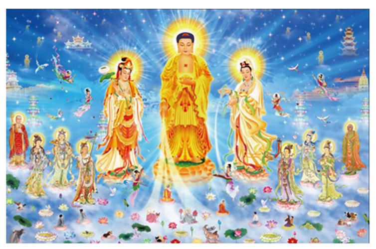 Tranh đính đá tây phương cực lạc VS240 - 130 x 86 cm - chưa đính