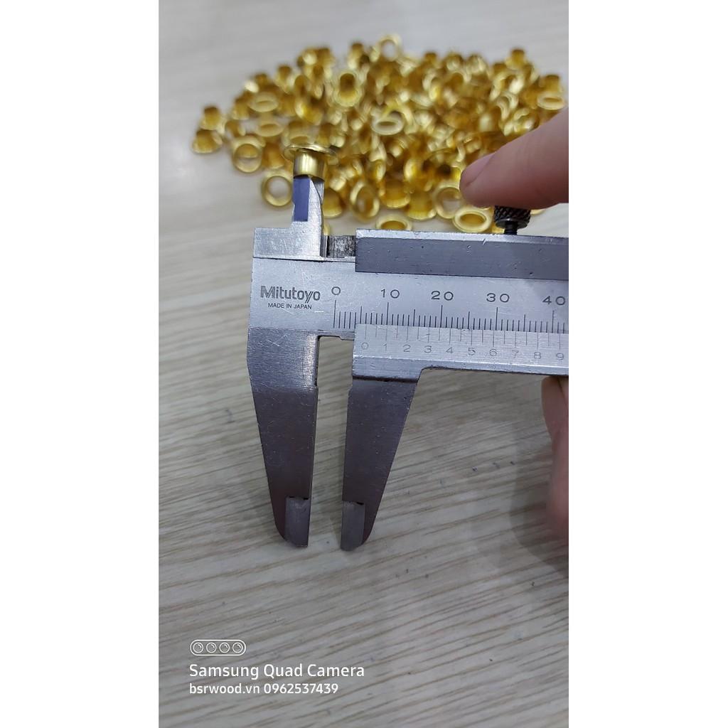 Khoen ore 6mm Khoen mắt cáo 6 ly Thau không gỉ MÀU VÀNG Khuy mắt cáo bấm vải Túi 100 cái Phụ liệu may mặc
