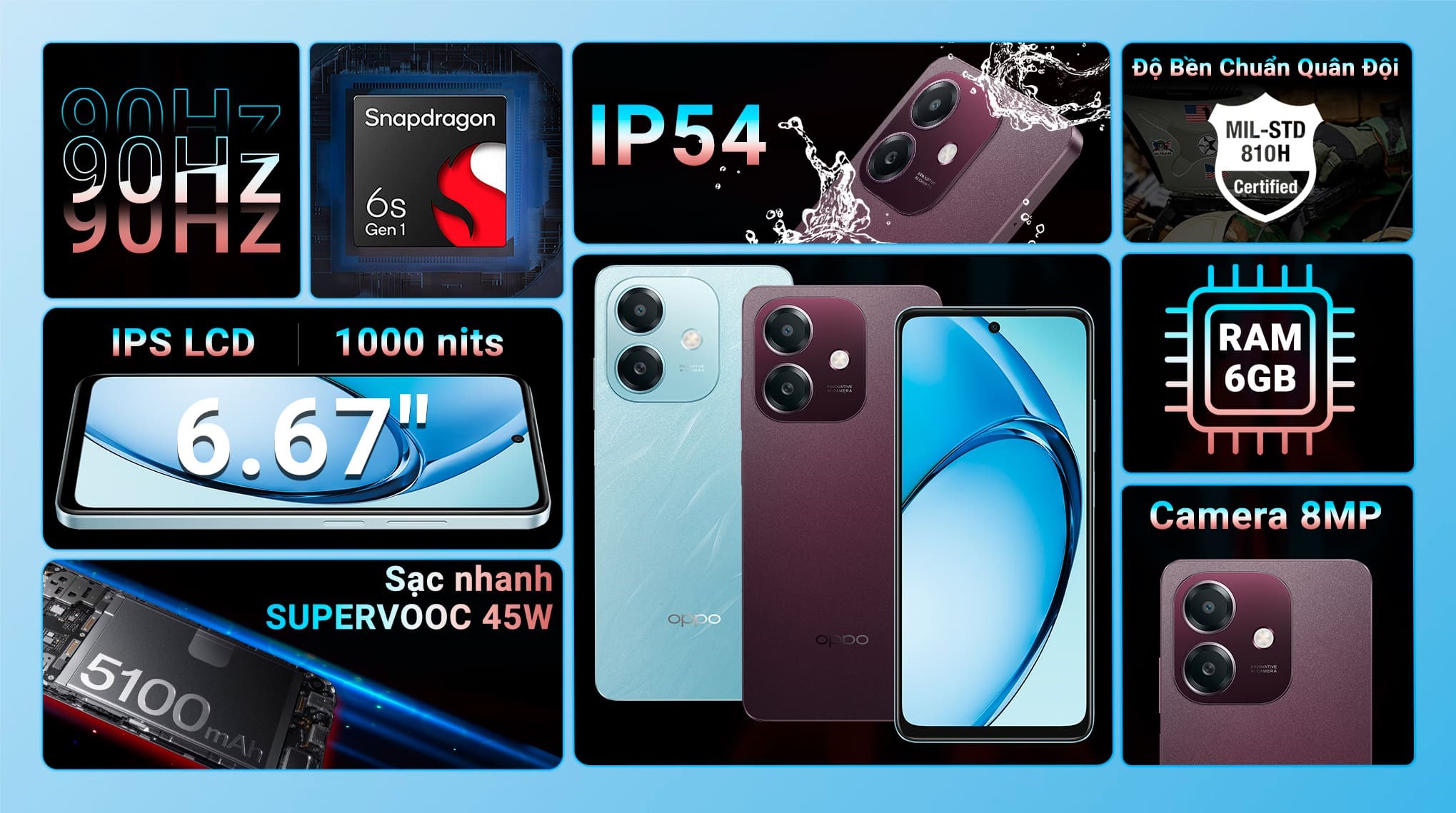 Điện thoại OPPO A3x 6GB/128GB - Hàng Chính Hãng