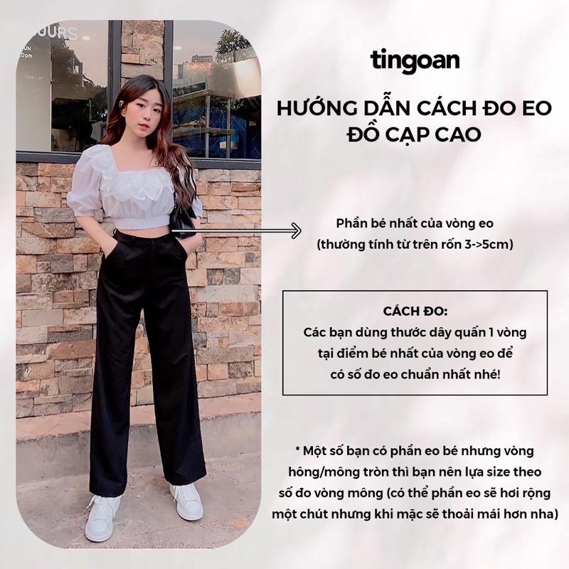 Quần short cạp cao chiết ly eo đen tingoan BUBBLE SHORT/BL