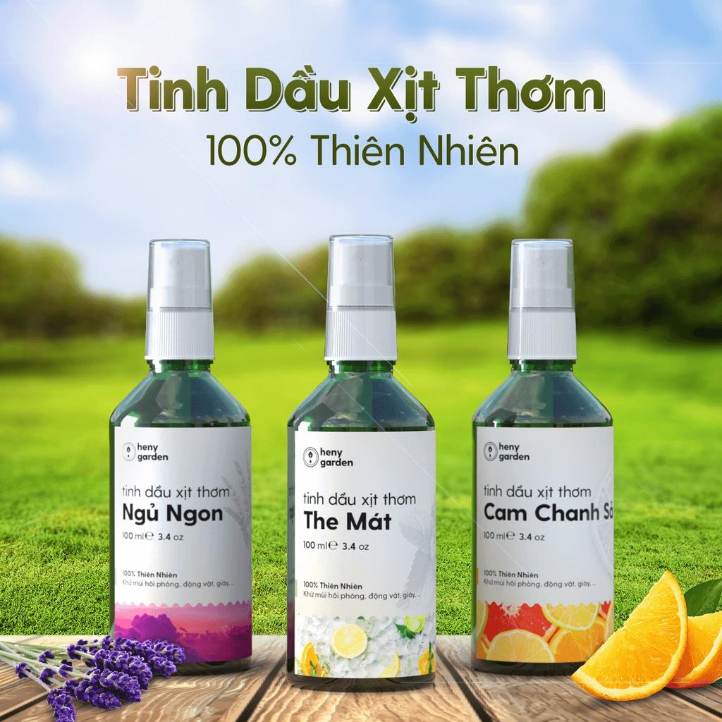 Xịt Thơm Phòng, Quần Áo (Room &amp; Fabric Perfume) Tinh Dầu Thiên Nhiên 3 Tầng Hương Heny Garden - Chai Lớn 100mL