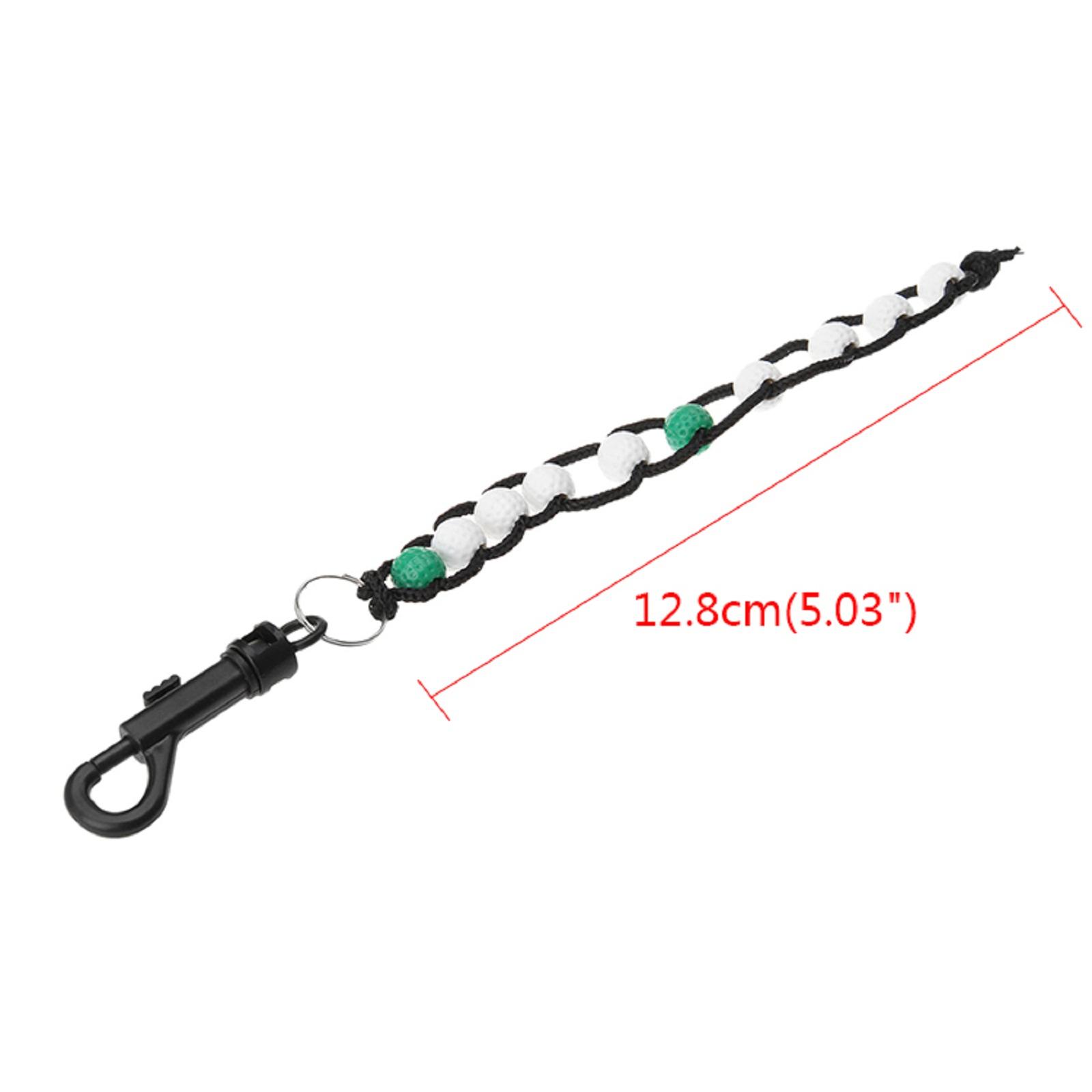 Câu Lạc Bộ Golf Bện Nylon Đột Quỵ Bắn Chuỗi Hạt Putt Số Điểm Phản Thủ Môn Ghi Điểm Nhựa Hạt Bóng Golf Với Carabiner Snap Clip
