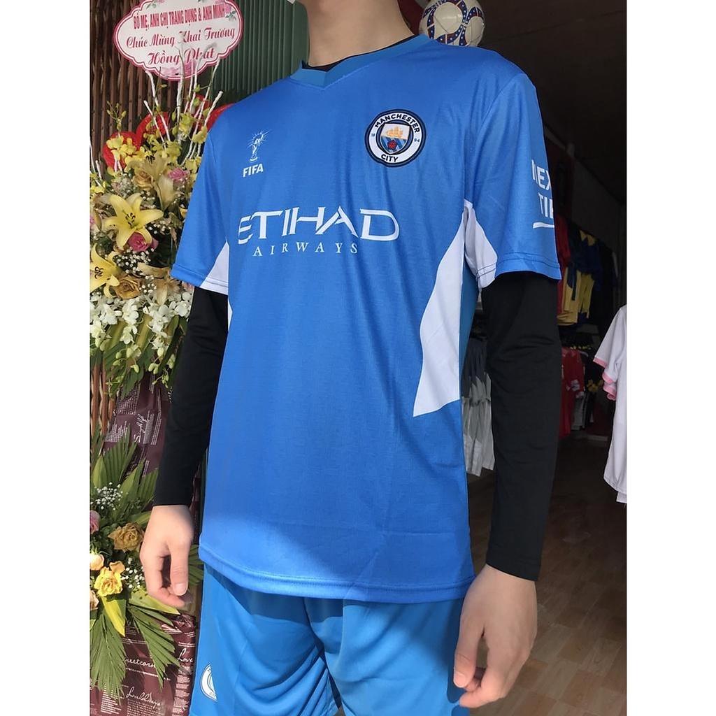 Combo bộ quần áo bóng đá thể thao CLB MC City Blue