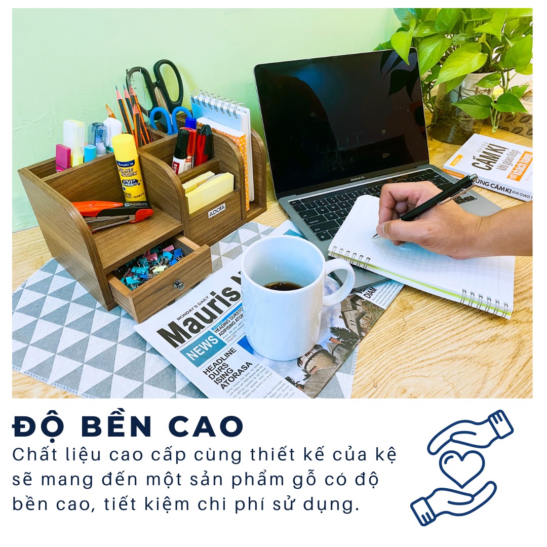 Kệ gỗ để bàn làm việc cho Giám Đốc cao cấp phong cách sang trọng ADOTA mã KG22M668