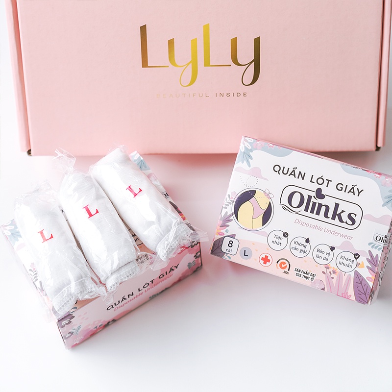 Quần lót giấy tiện lợi khi du lịch hoặc trong những ngày ấy Lylylorem hộp 8 chiếc