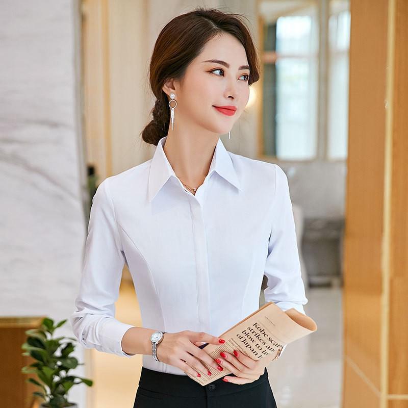 Áo sơ mi công sở trơn dài tay thời trang công sở Hàn Quốc