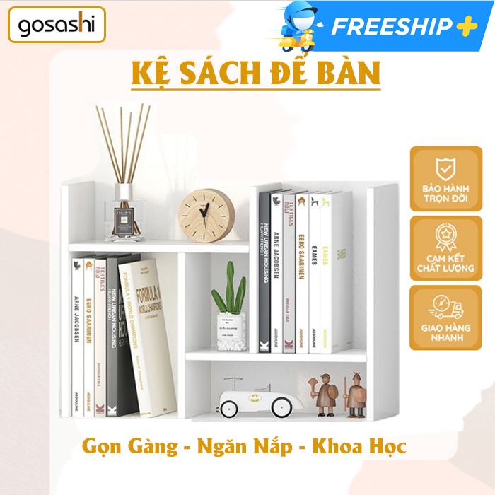 Kệ Sách Để Bàn Nhỏ Gọn, Tuỳ Chỉnh Kiểu Dáng, Phong Cách Tối Giản, Dễ Lắp Đặt Và Di Chuyển, Phủ Melamine Chống Nước, Dễ Vệ Sinh Thương HiệuGosashi-KSDB