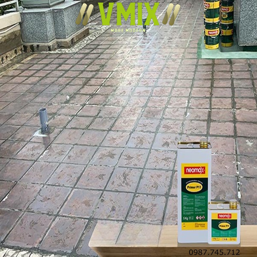 Lớp lót chống thấm dùng trong thi công chống thấm polyurethane và sơn sàn epoxy .Neo Max P11. Vmix