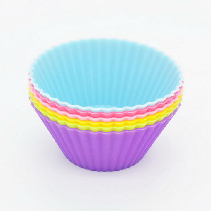 Bộ 10 khuôn silicon 3 lớp làm bánh, rau câu, bánh bông lan, bánh da lợn hình tròn Cupcake – Mã số 1133
