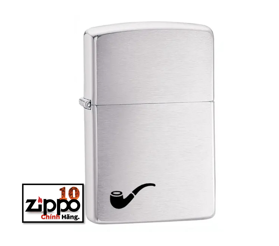 Bật lửa Zippo TẨU 200PL Pipe Brushed Chrome - Chính hãng 100%