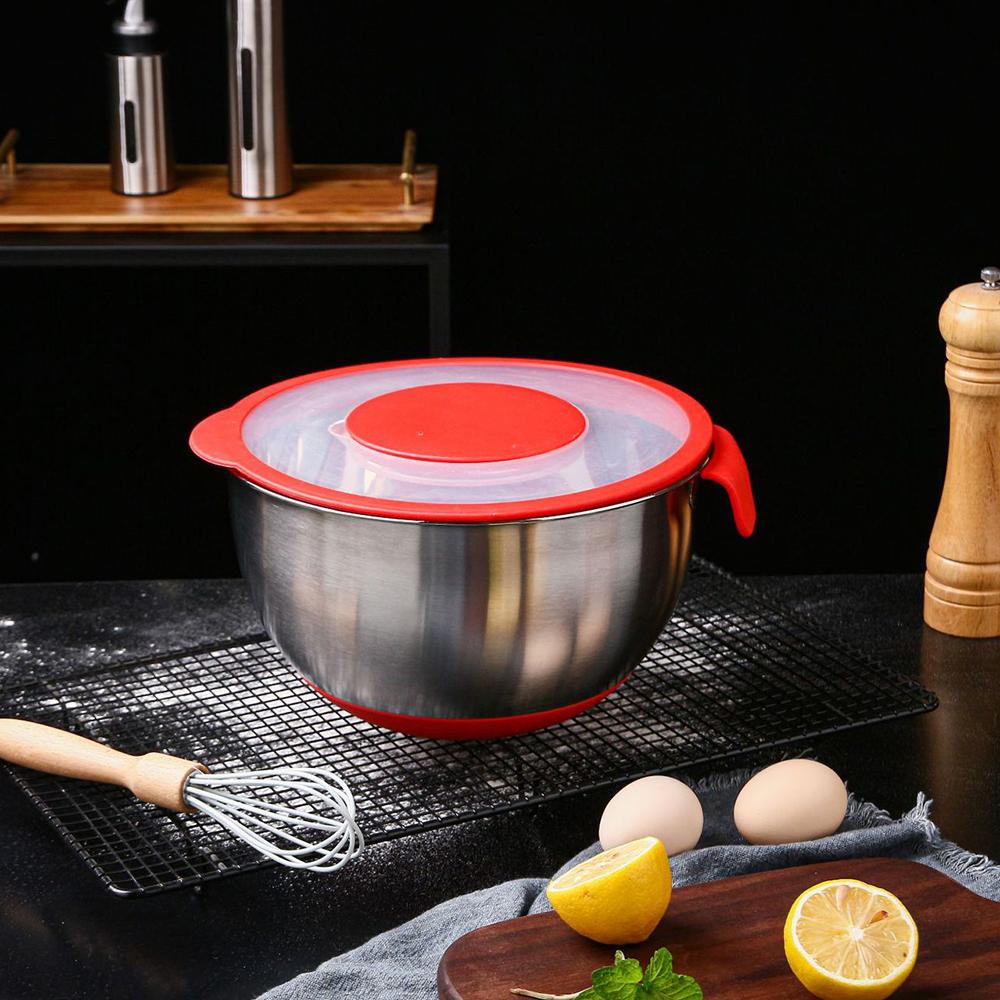 Bát trộn rau củ bằng thép không gỉ, tiện dụng với nắp đậy