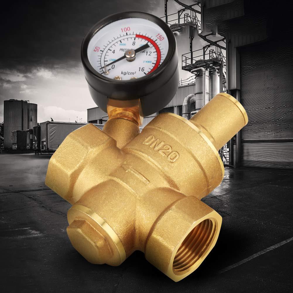 Van giảm áp suất nước DN20 có thể điều chỉnh bằng đồng thau với đồng hồ đo áp suất, điều chỉnh giảm áp suất nước trong đồng thau bằng đồng thau