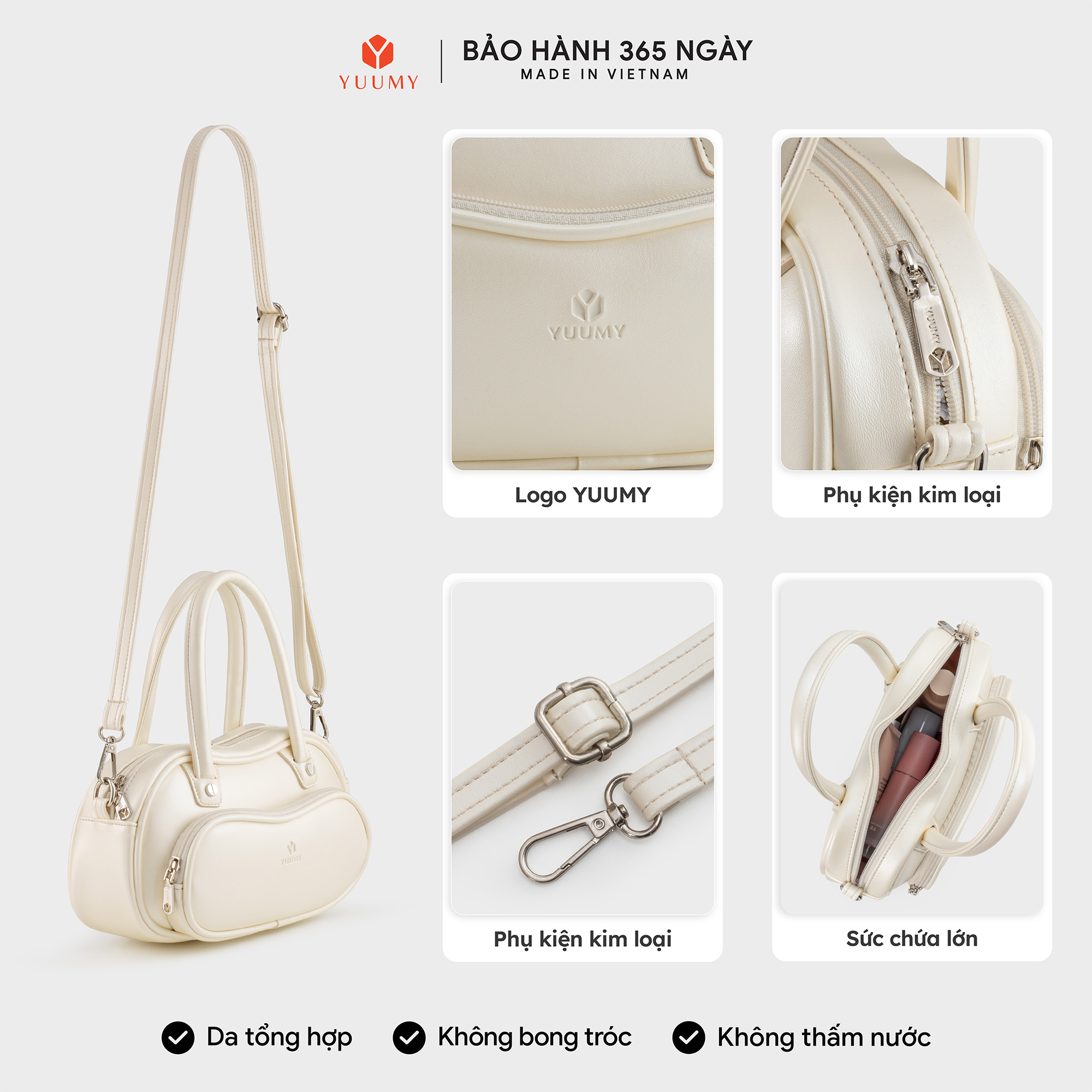 Túi Yuumy ( Thời trang nữ thiết kế dáng vòm cá tính - Túi xách da Glossy YTX88 )