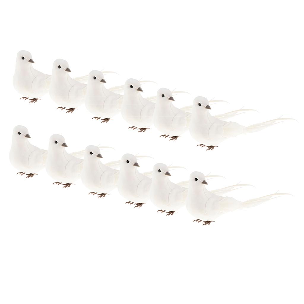 12 Nhân Tạo Bọt Lông Chim Bồ Câu Chim Thủ Công Nghệ Thuật Chim Nhà Trang Trí Lễ Cưới