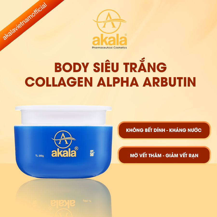 Collagen Alpha Arbutin - akala Kem Dưỡng Trắng Toàn Thân (Dưỡng Trắng - Dưỡng Ẩm - Mờ Vết Thâm - Giảm Vết Rạn)