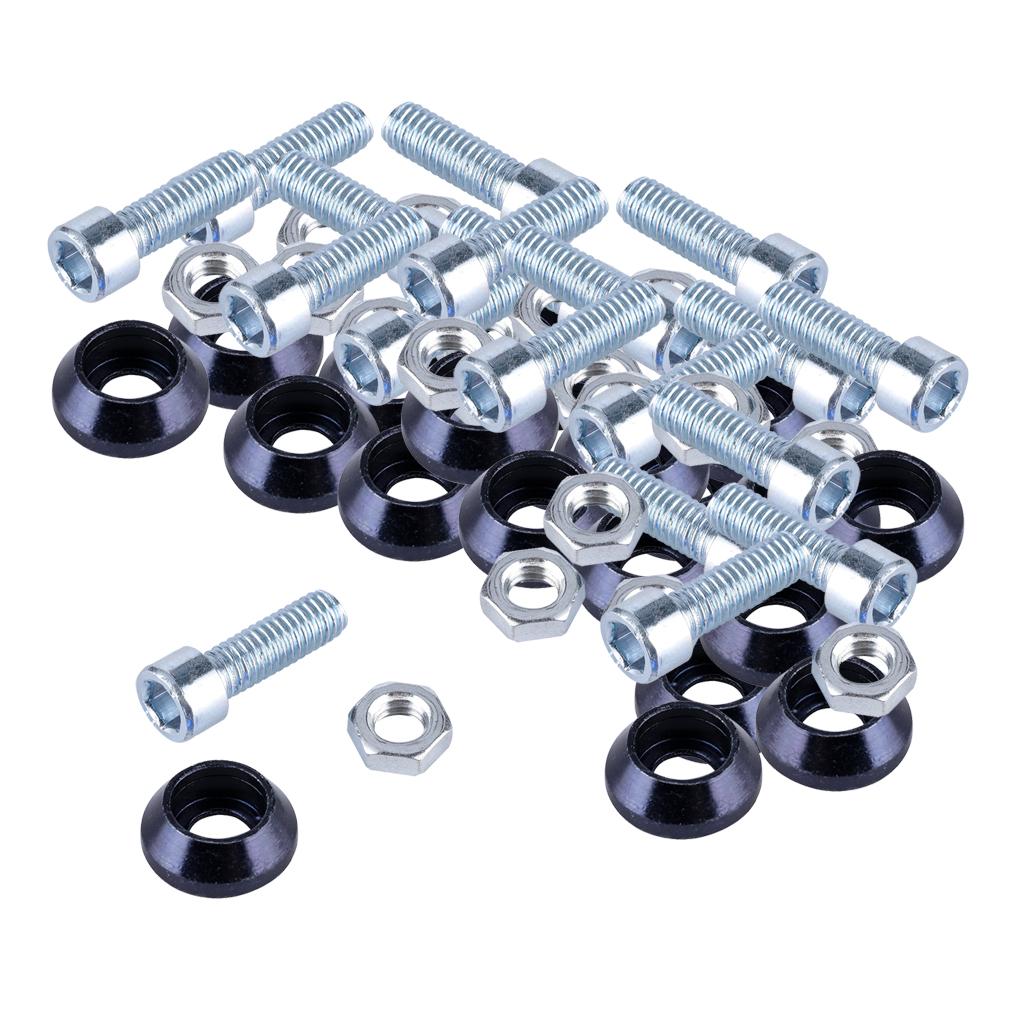 2x License Plate Frame Engine Bay Bumper Fender Screws Kit For Cars Black