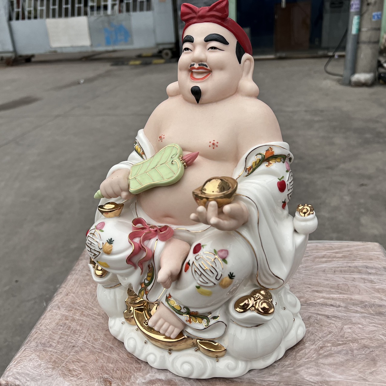 Tượng Thần Tài Thổ Địa sứ đức hóa cao cấp nhập khẩu Đài Loan cao 29cm – TRẮNG