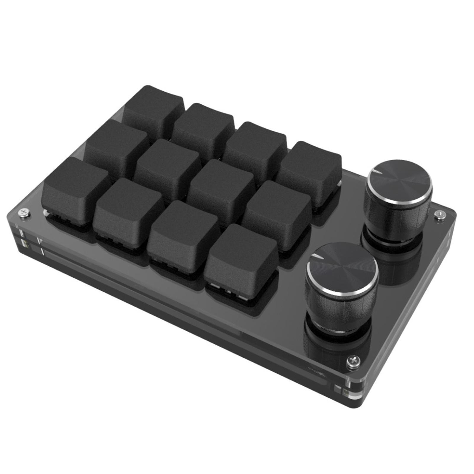 Black One Handed Mini 12 Keys Game Keyboard Tools Programmable Premium