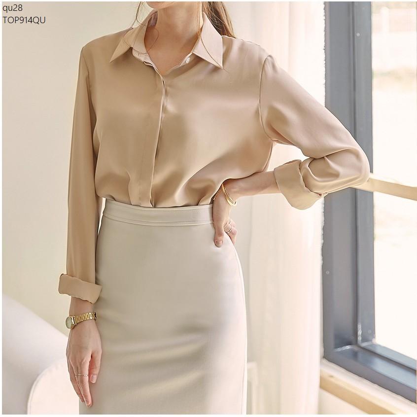 TOP822 ÁO SƠ MI NỮ GIẤU NÚT