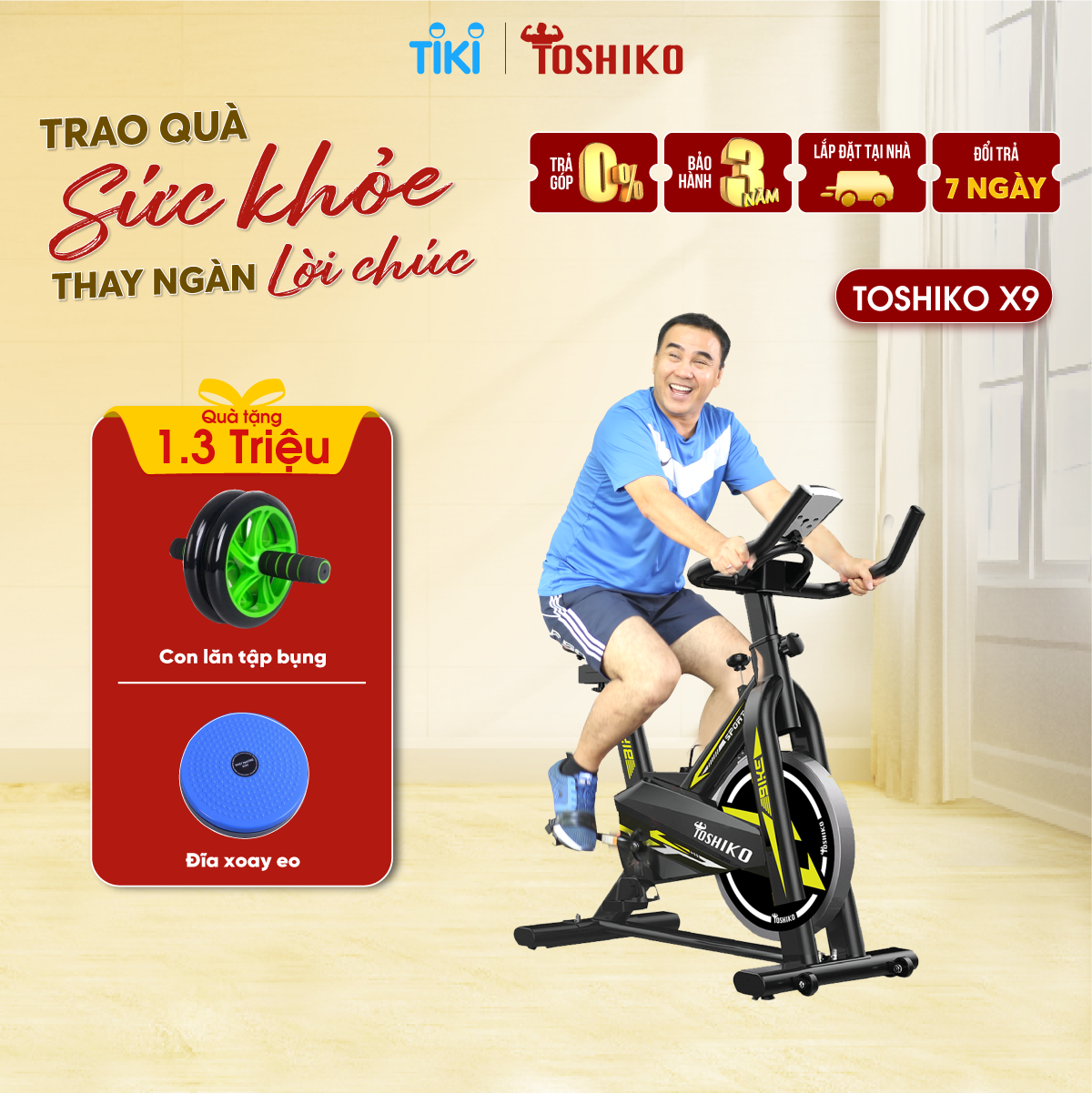 Xe đạp tập thể dục thể thao, gym, fitness tại nhà Toshiko X9 - giúp tăng cơ, giảm mỡ hiệu quả